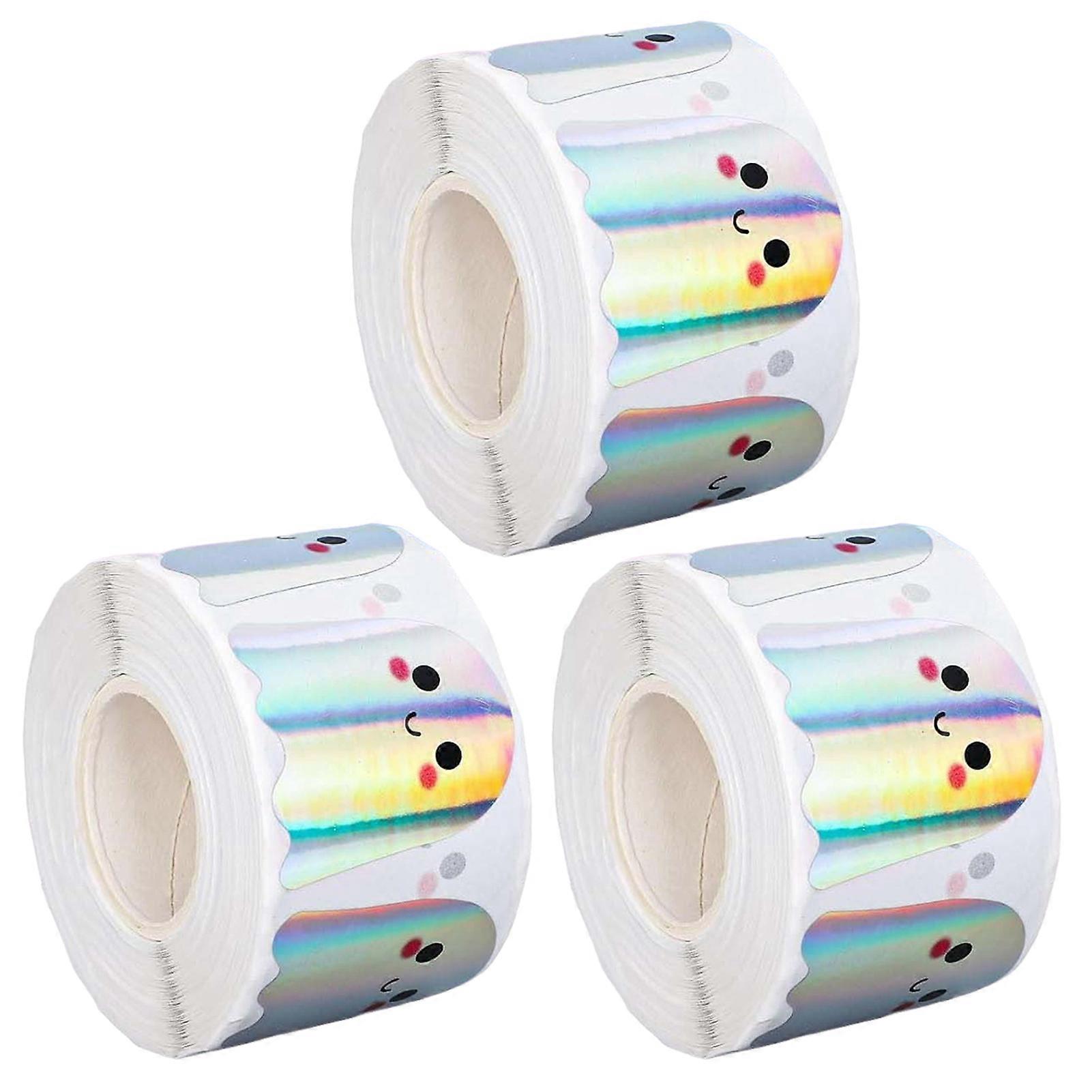 For Halloween Pholographic Ghosts Stickers Roll Easy Peel Stick No Residue for Xmas Holiday Decor