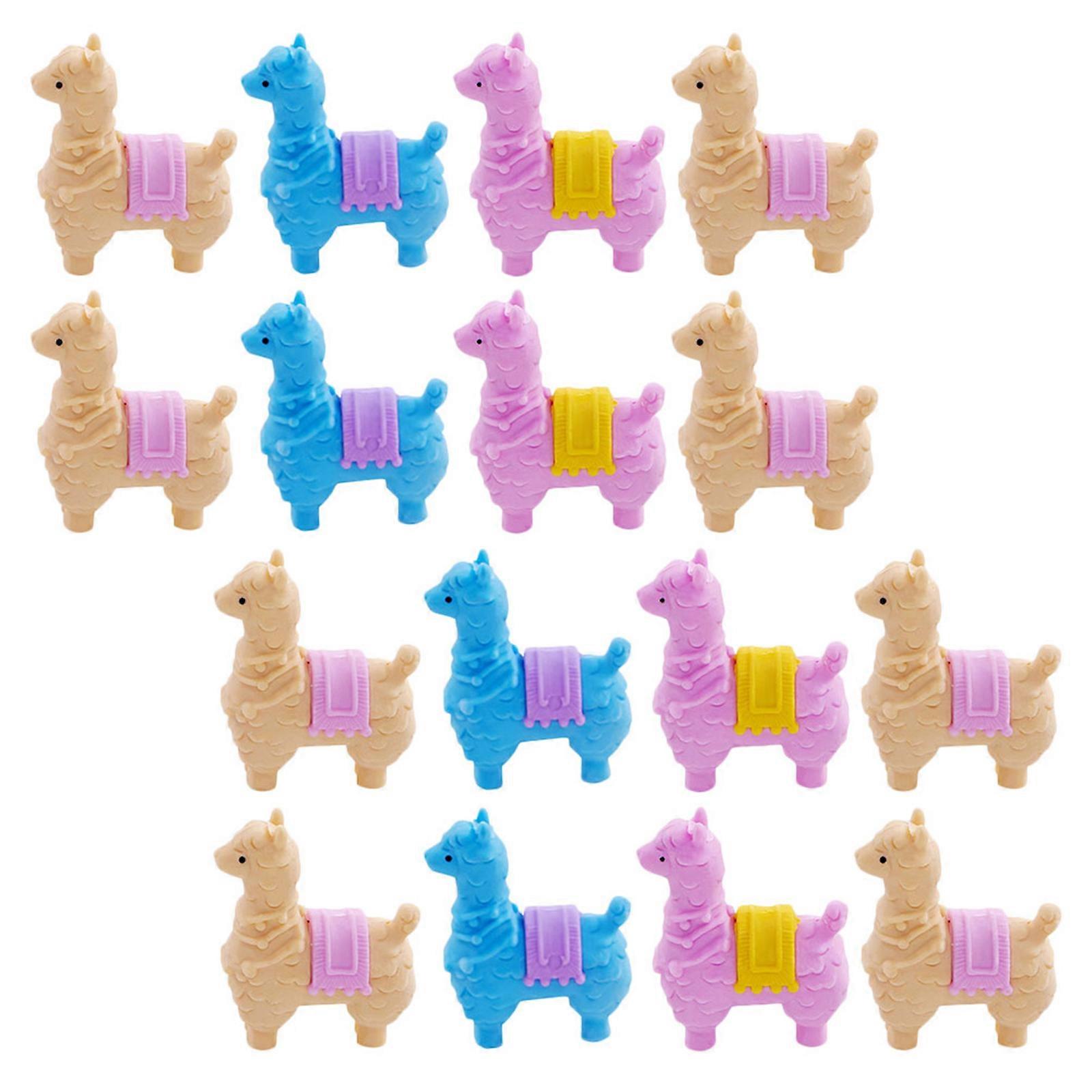 Children's Eraser Stationery Set 16Pcs Cartoon Alpaca Error Correction Kids Goody Bag Assorted Color