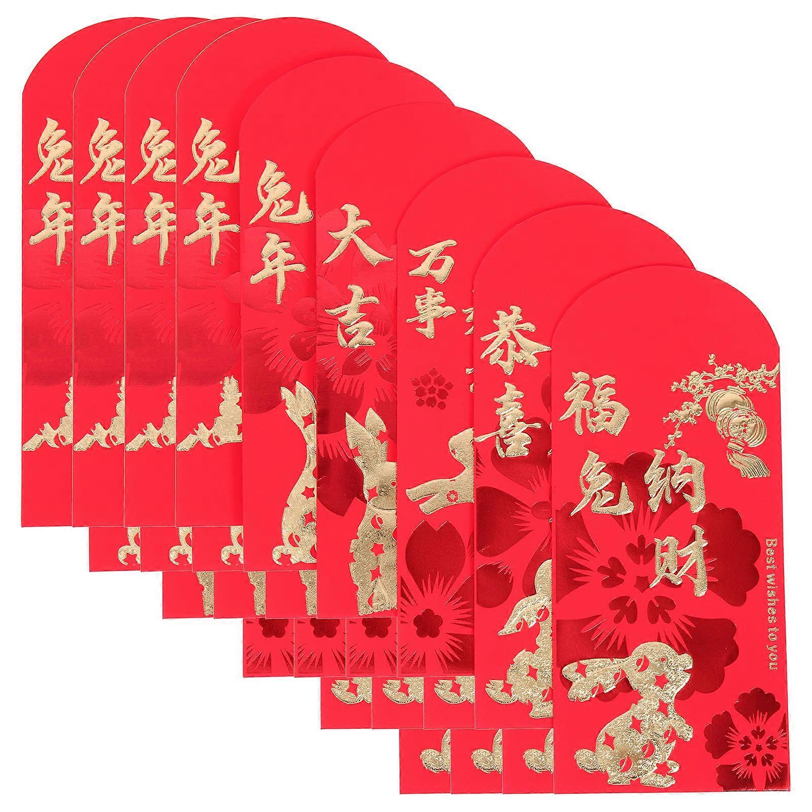Chinese Rabbit Red Envelope 120 Pcs Packaging For New Year Festival Decoration Red Color Storing
