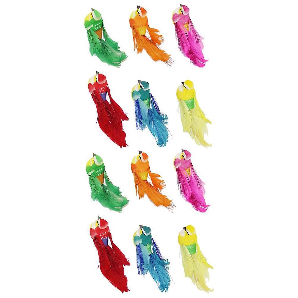 Artificial Bird Simulated Bird Decor for Decoration 12Pcs Assorted