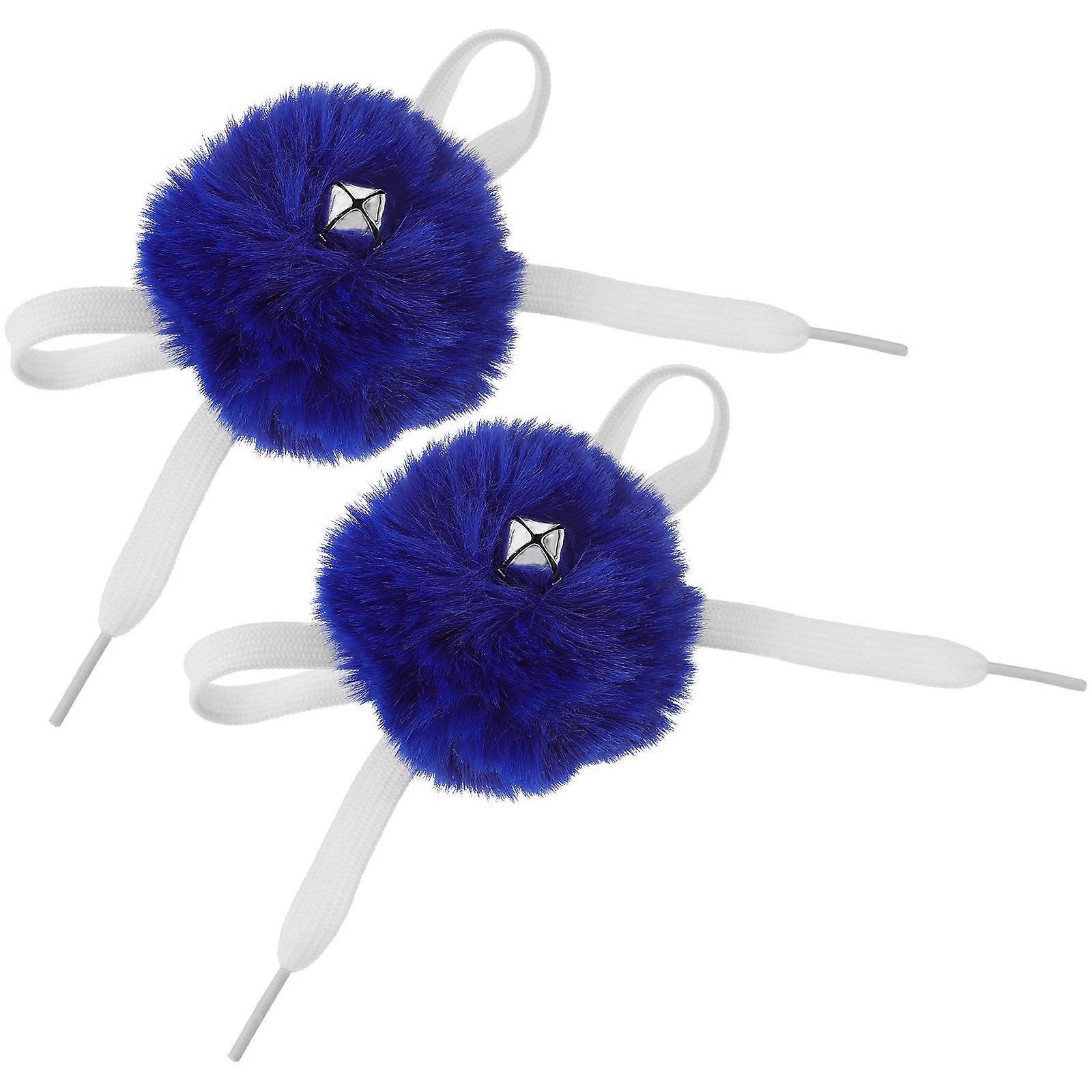 Decorative Roller Skate Pompoms With Bell For Kids Ice Skating Accessories 8 Pcs Durable Dark Blue