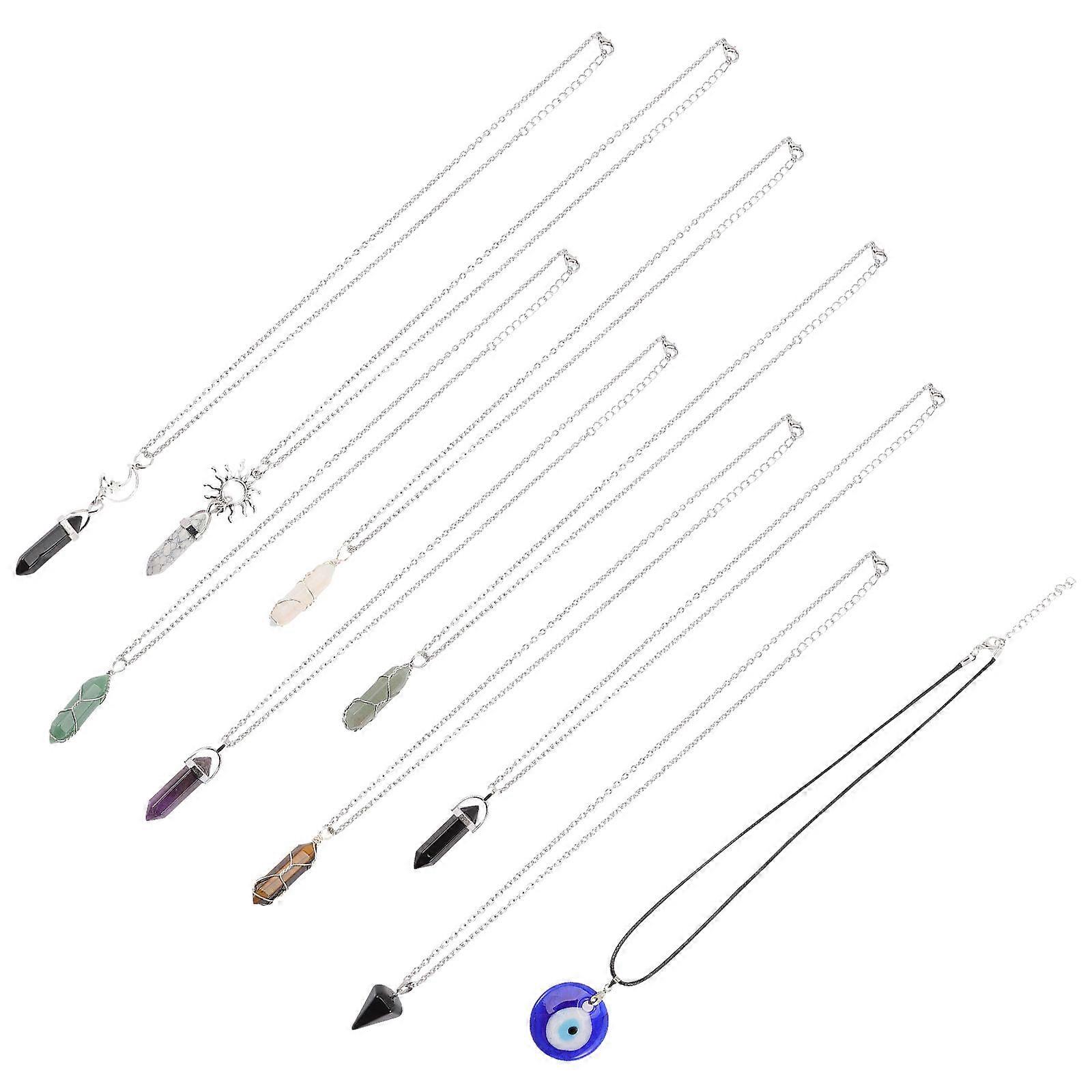 Assorted Color Crystal Hexagonal Necklaces for Women 40Pcs Pendants