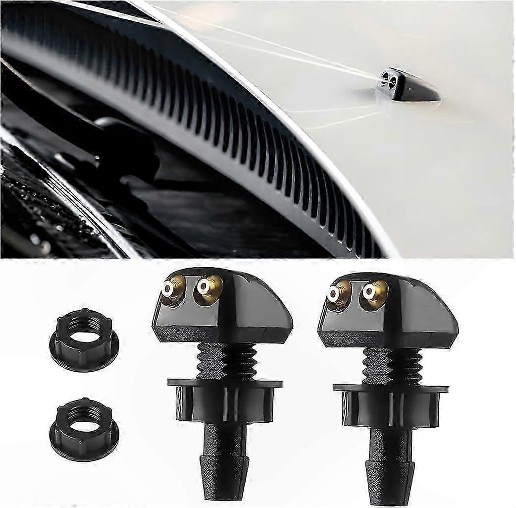 Universal Windshield Washer Nozzles, 2 Pack Small Spray Jets for Car Front Window Cleaning