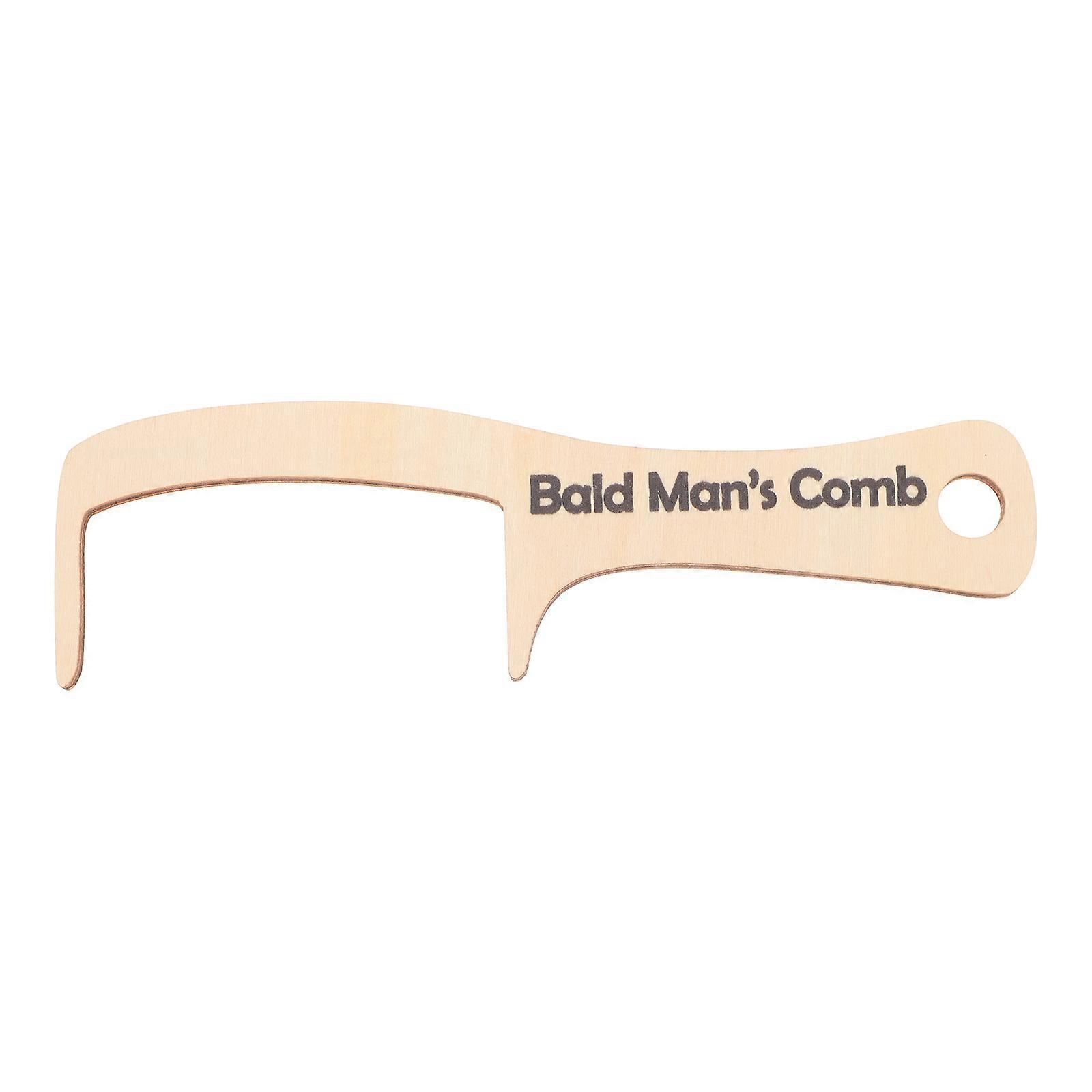 Wooden Bald Man Grooming Comb For Clowns And Daily Use With Light Yellow Color And Sleek Design 2Pcs