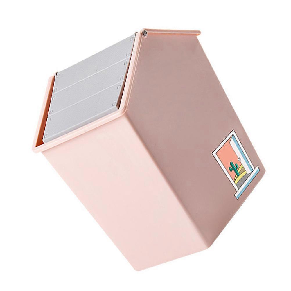 Garbage Holder Pink Desk Trash Can for Storage Use 3Pcs Bedroom Bin