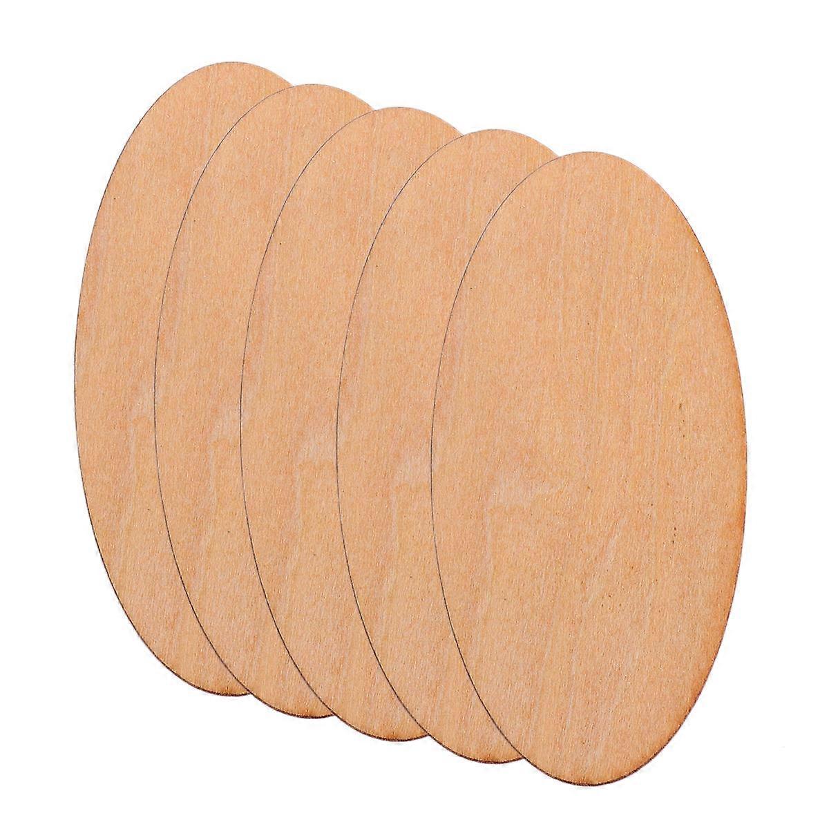 40Pcs Unfinished Painting Oval Wooden Cutouts For Kids Art And Craft Projects Light Brown Color Cutting Technique