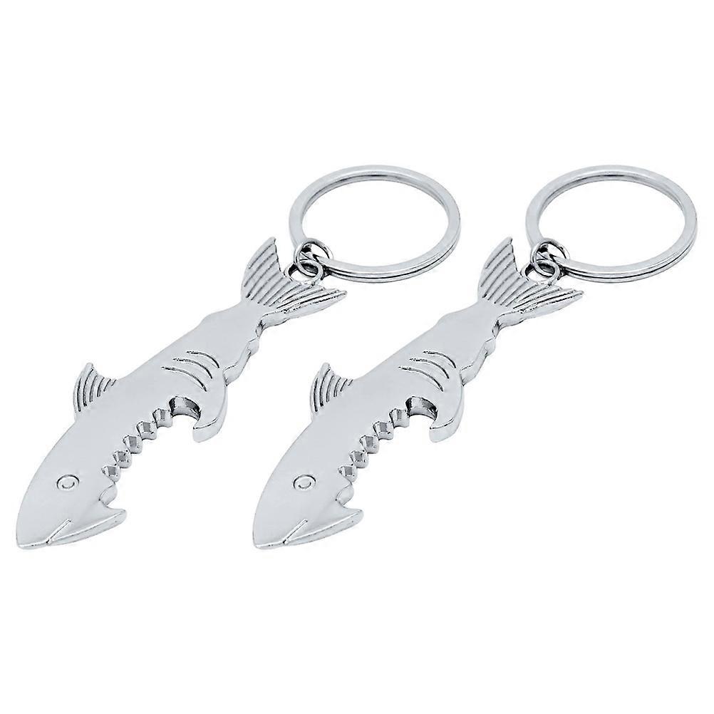 Shark Bottle Opener Key Chain Keyring Multipurpose .4x2x1cm 2Pcs