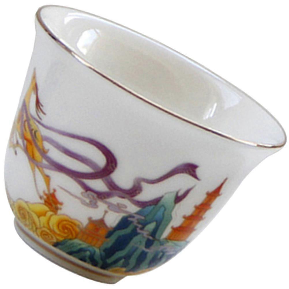 Multi Color Ceramic Tea Cup for Serving Tea 4Pcs Set Chinese Style