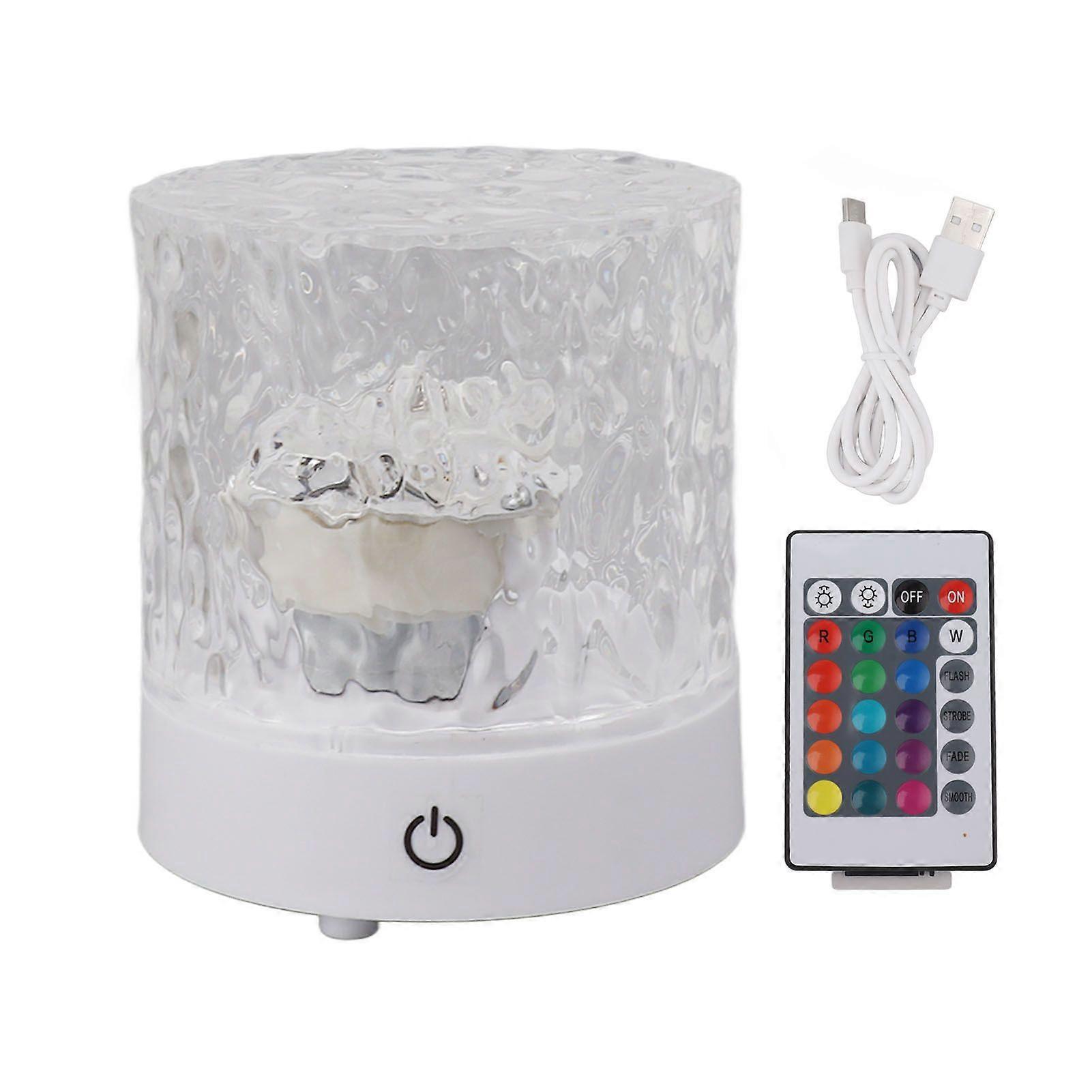 Ocean Wave Crystal Table Lamp with Remote Control Acrylic and ABS Color Changing 4 Mode USB Type C 16 Color Crystal Table Lamp