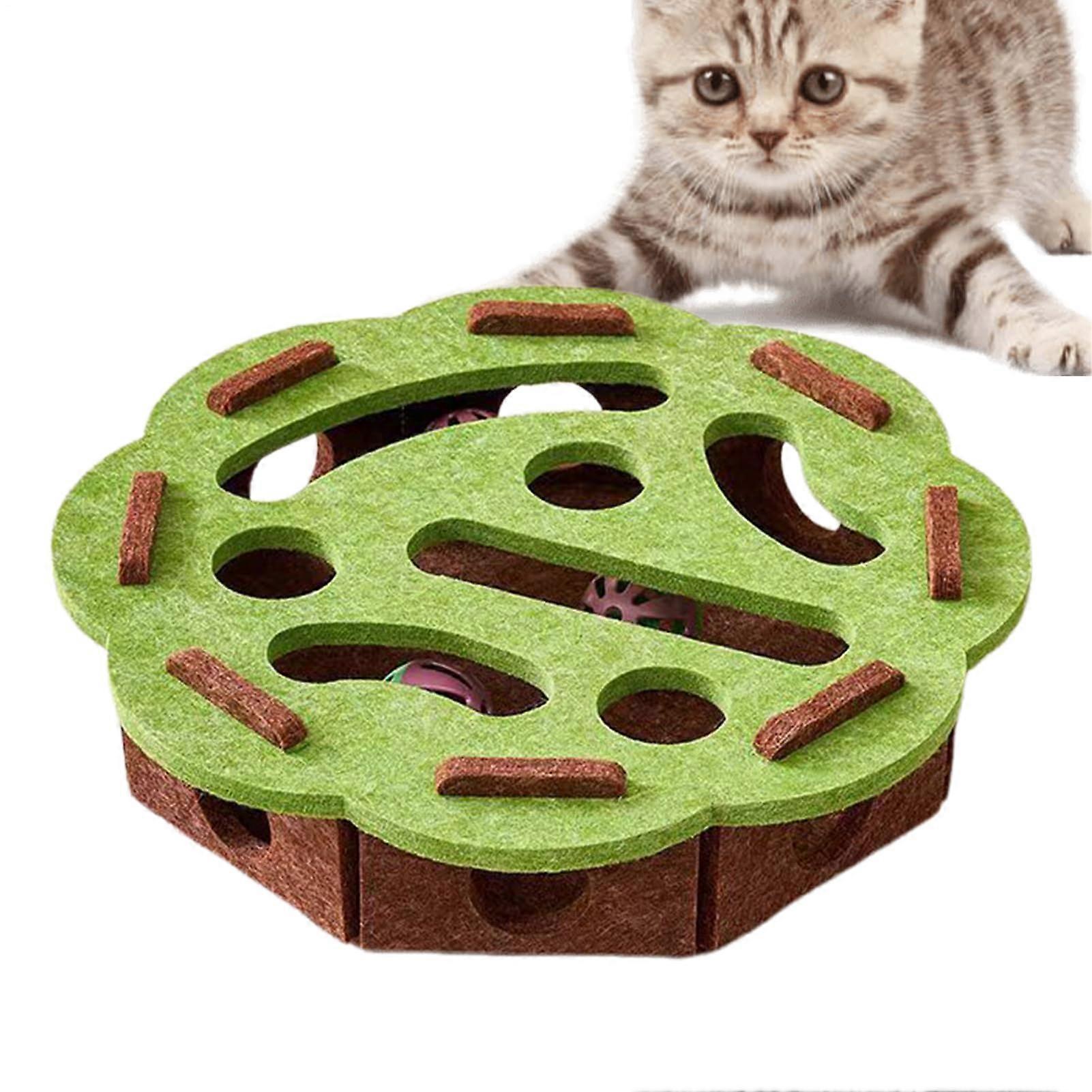 Puzzle Toys For Cats Indoor Puzzle Box Felt Maze Box Indoor Kitten Scratching Enrichment Exercise
