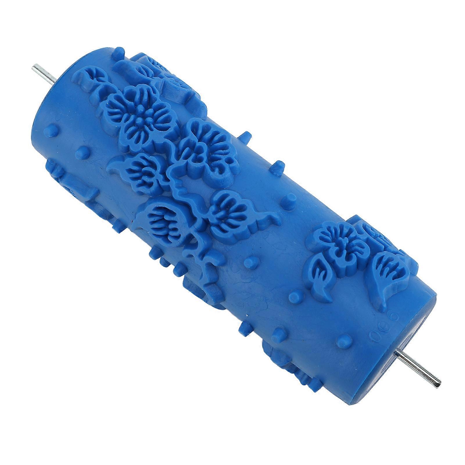 5 Inch Blue Rubber Pattern Paint Roller Reusable Texture 096Y