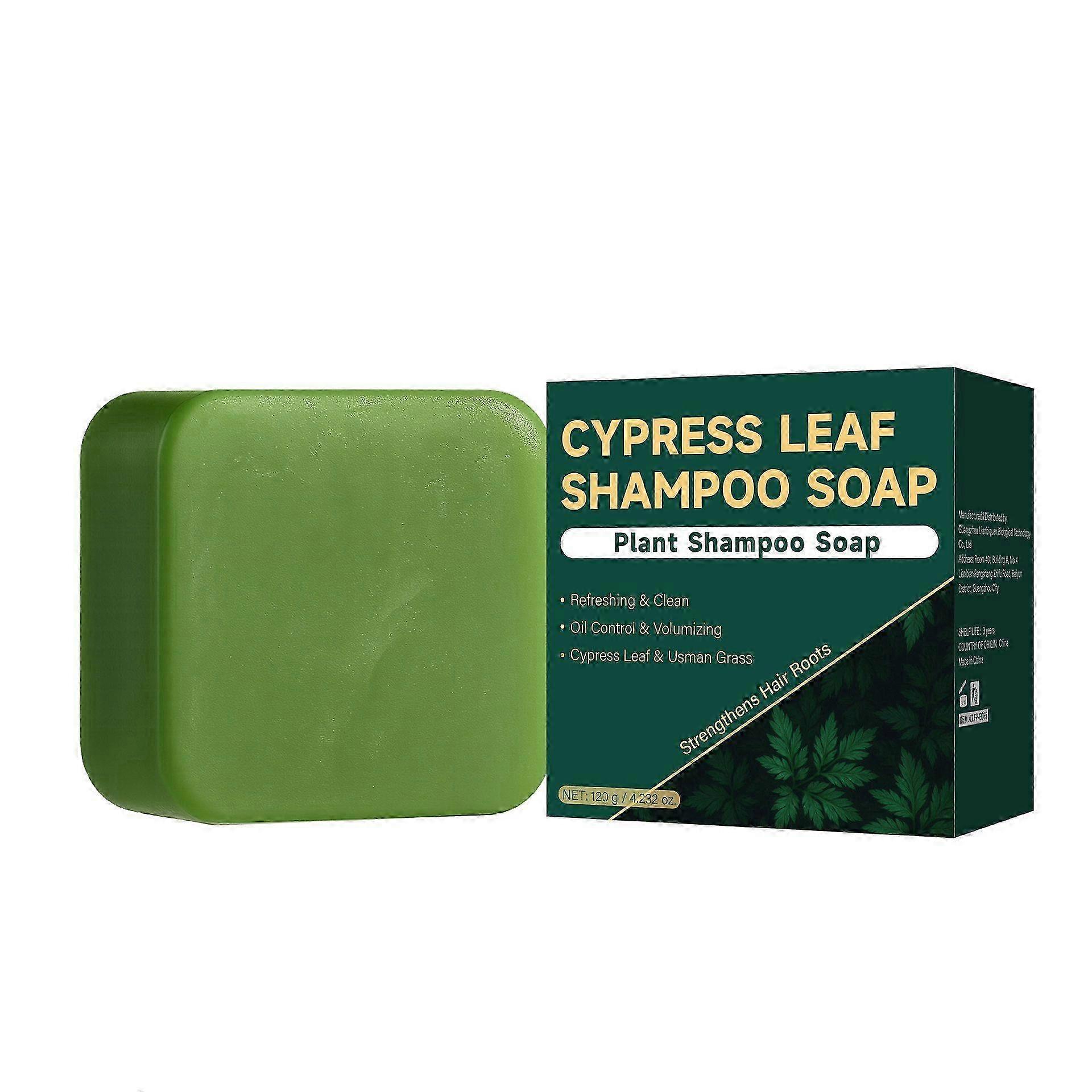 Green Soap Shampoo Bar, Nature Green Soap Shampoo, Natural Cypress Leaf Triangle Soaps, Natural Plant-Based Solid Shampoos, Calming Strengthens Hair