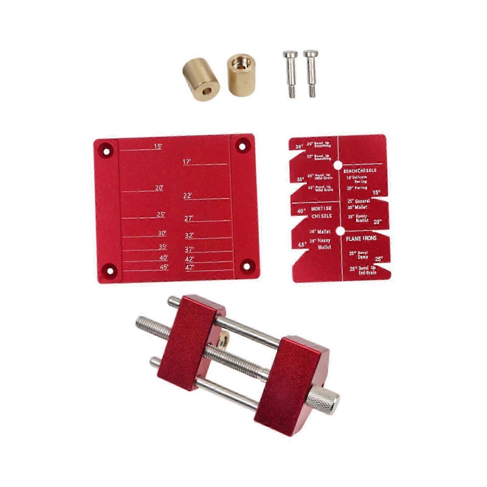 Chisel Sharpening Kit Tool Sturdy Sharpening Angle Fixture Compact Precision Versatile Metal Quick Clamp Guide Sharpening Jig 25-26