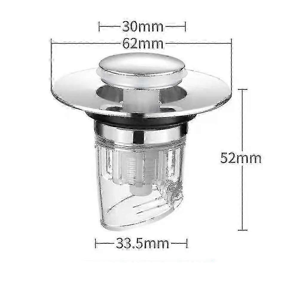 Sink Drain Plug - Pop-Up, Clog-Resistant Bug Stopper