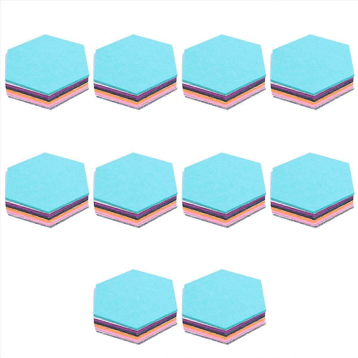 Set Of 6 Hexagon Felt Pin Board Self Adhesive Memo 5.5x5x0.2 Inches