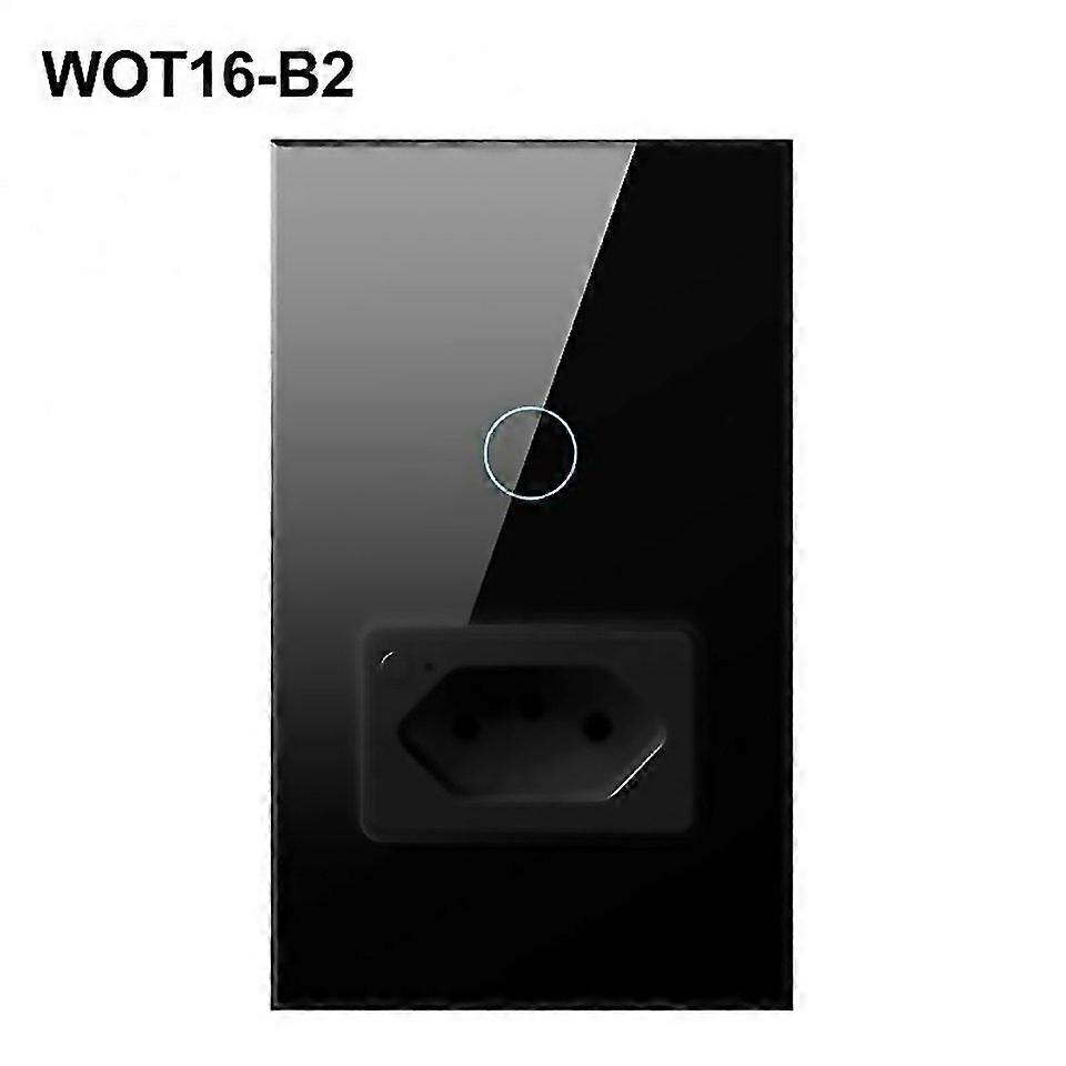 For Aubess Tuya Wifi Switch Socket Brazil Standard 4x2 Glass Panel 12 Buttons Smart