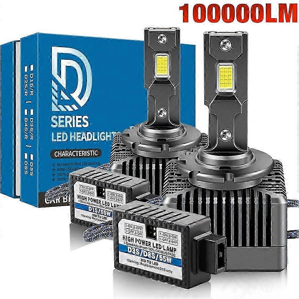 2pcs D1S D3S Led Canbus Headlight Bulbs, D4S D2S D8S CSP 110W 100000LM Car Lamps D Series 6000K