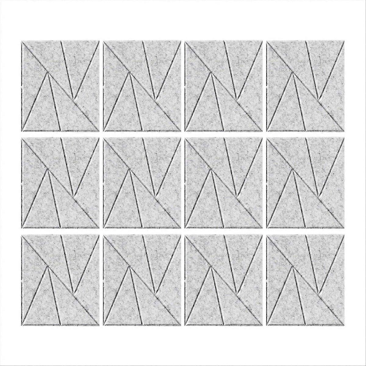 12パック自己接着音響パネル11.8インチX11.8インチシルバーグレー