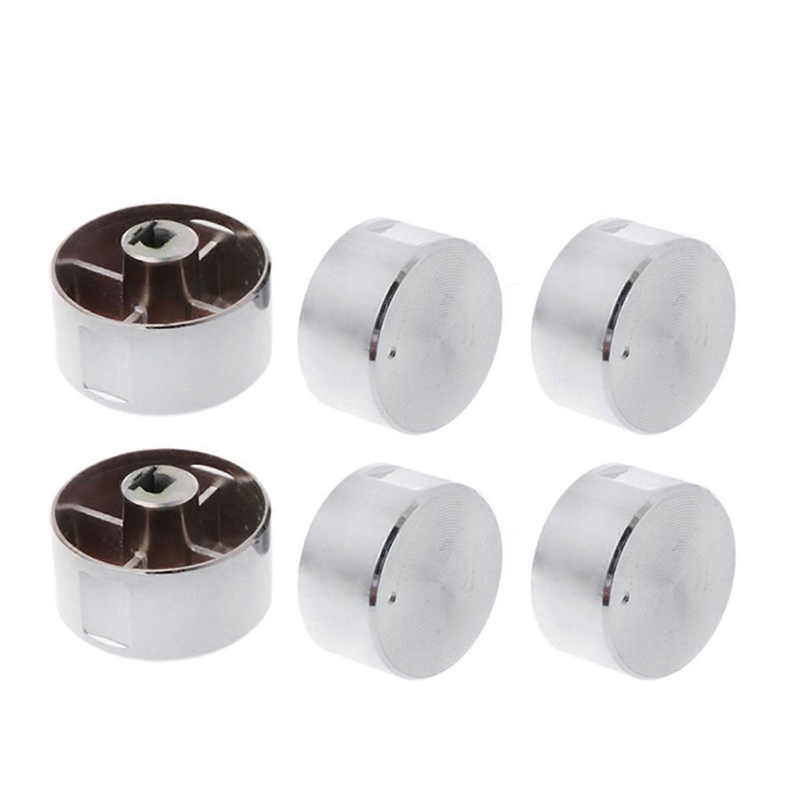 Set of 6 Metal Knob Switch Round Control Knobs Easy Ignition Control Switch Universal Switch Knobs for Kitchen Appliance Multicolor
