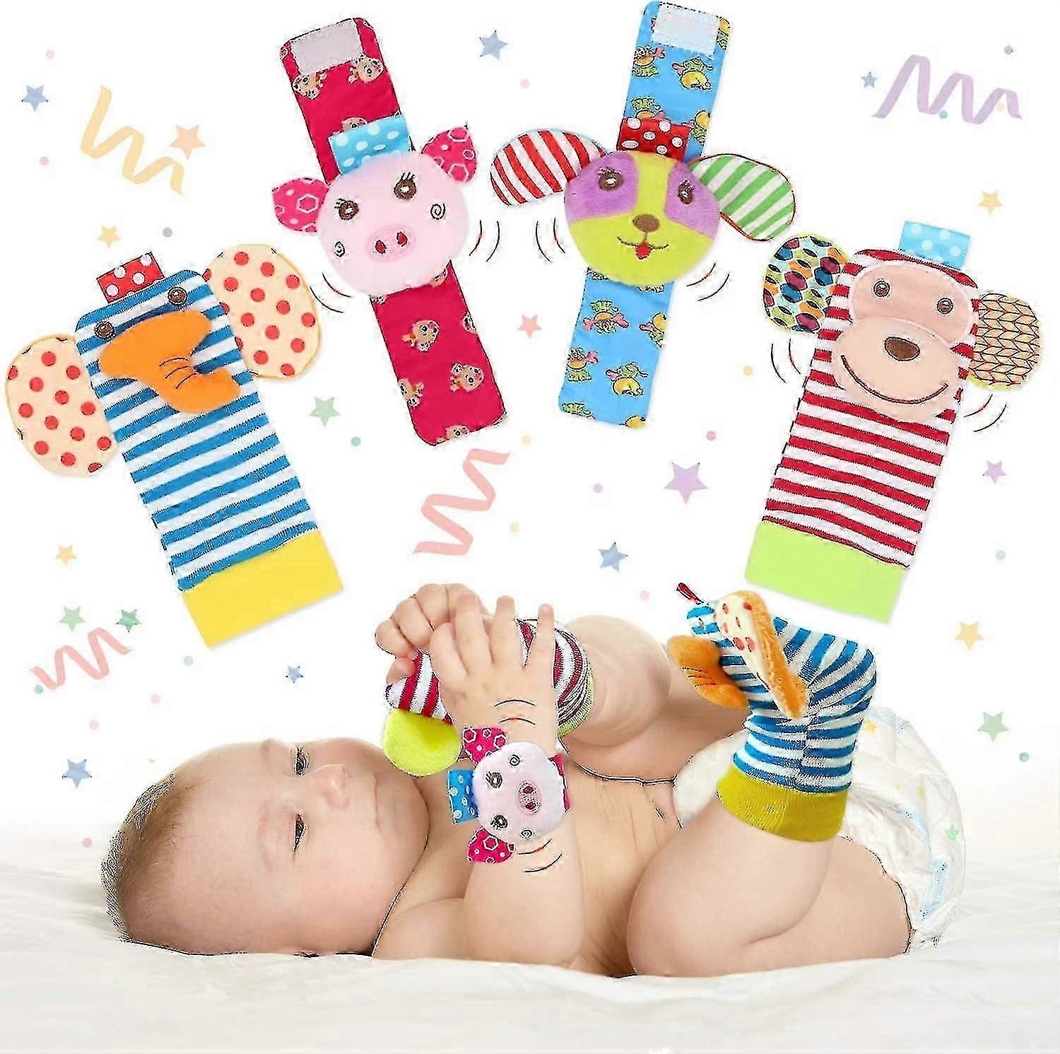 Baby Soft Rattle,baby Infant Wrists Rattle And Foot Rattles Finders...