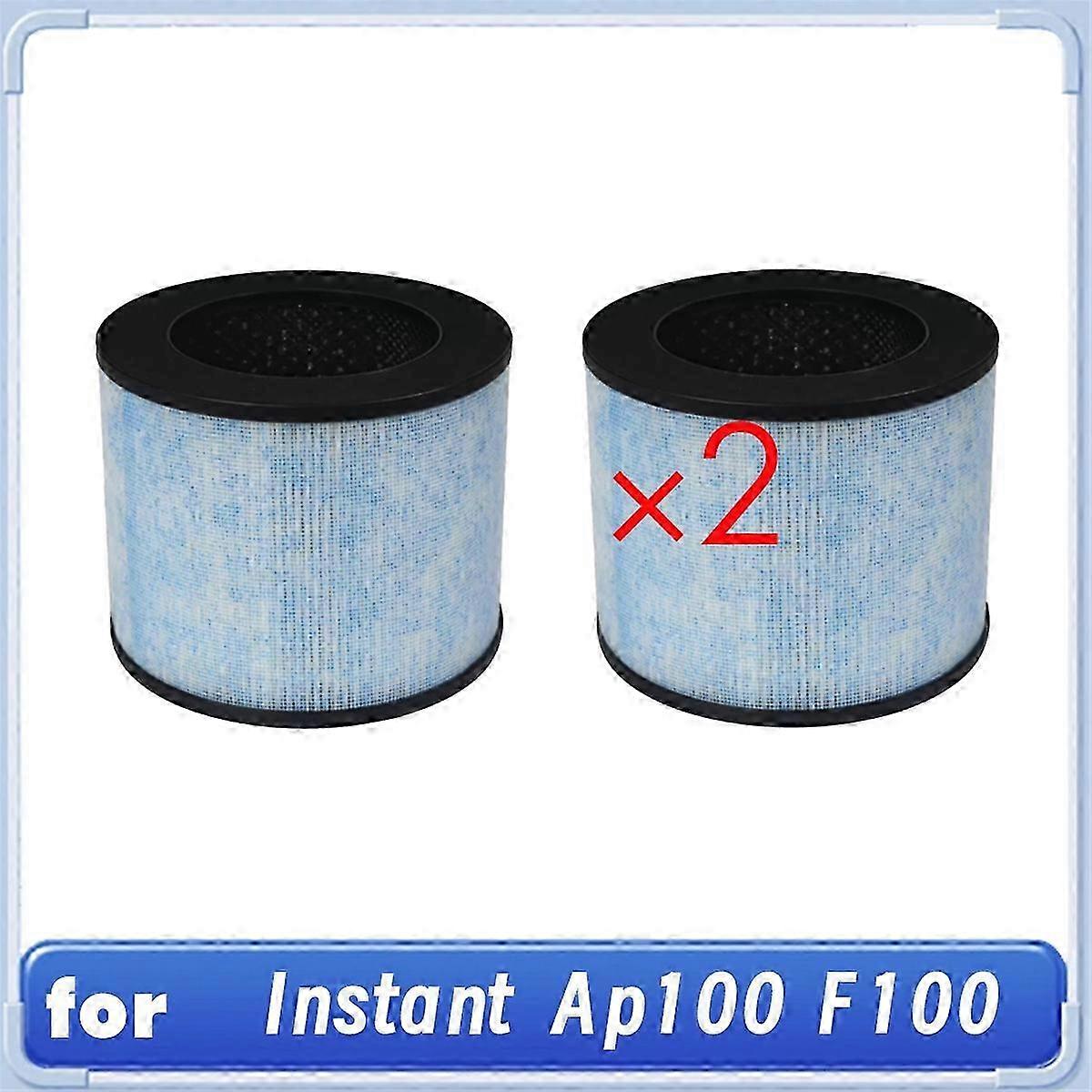 F100 Filter Replacement for Instant AP100 Small Air Purifier with Coating and Activated Carbon Filter 2Pcs SZRH