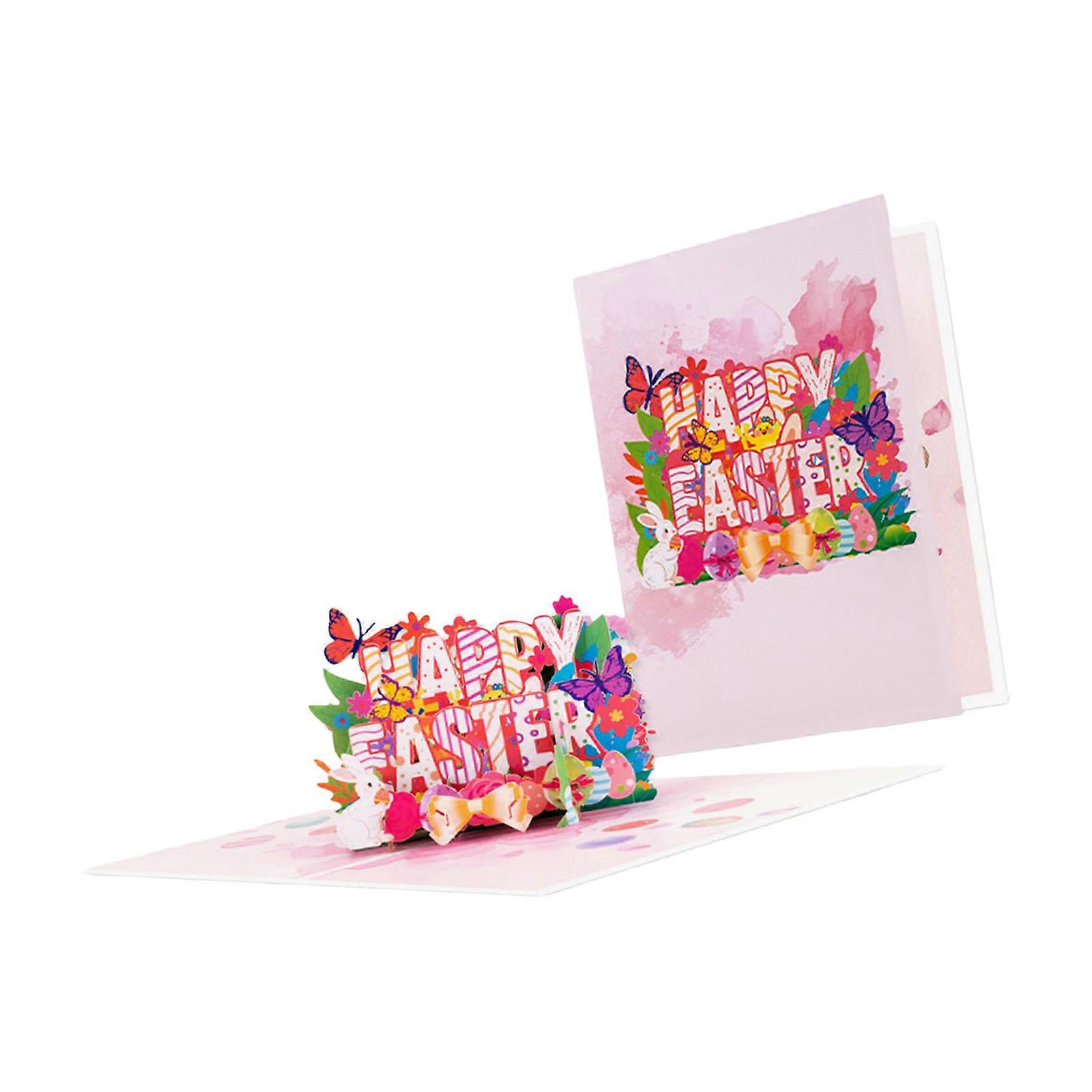 3D Layer Easters Card Handcrafted Paper Sculpture With Bright Inks Pattern For Holiday Decorations Multicolor