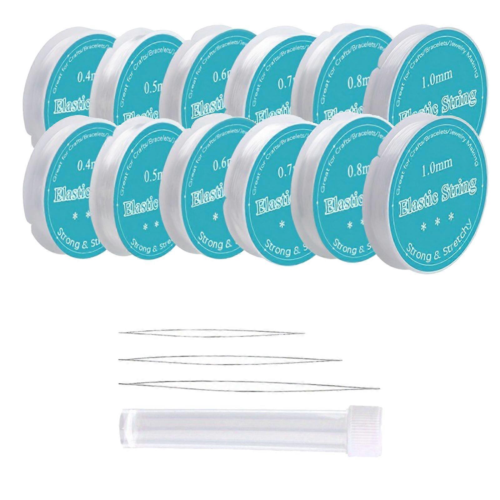 Elastic Metal Cord String Beading Wire with Large Eye Beading Needle For Handmade Bracelets Jewelry Making Craft Project Multicolor