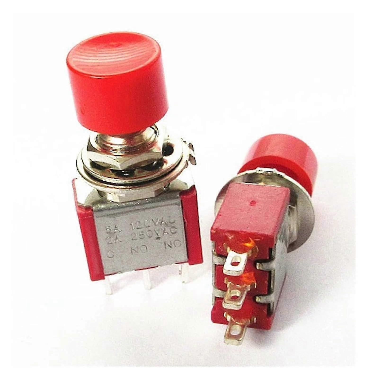 Momentary/Reset Toggle Switch 3/6 P Push Button On/Off LED Rocker 2A 250V Ac/5a 120v AC (3 p)