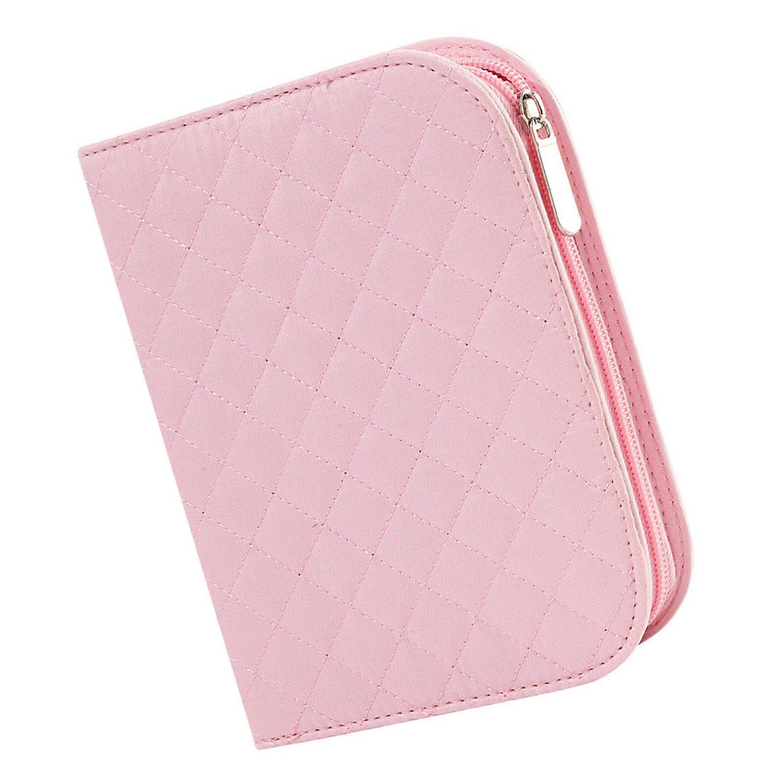 Crochet Hook Storage Bag Empty Crochet Hook Case with Multiple Elastic Slot for Crochet Hook Needle Knitting Tool   pink