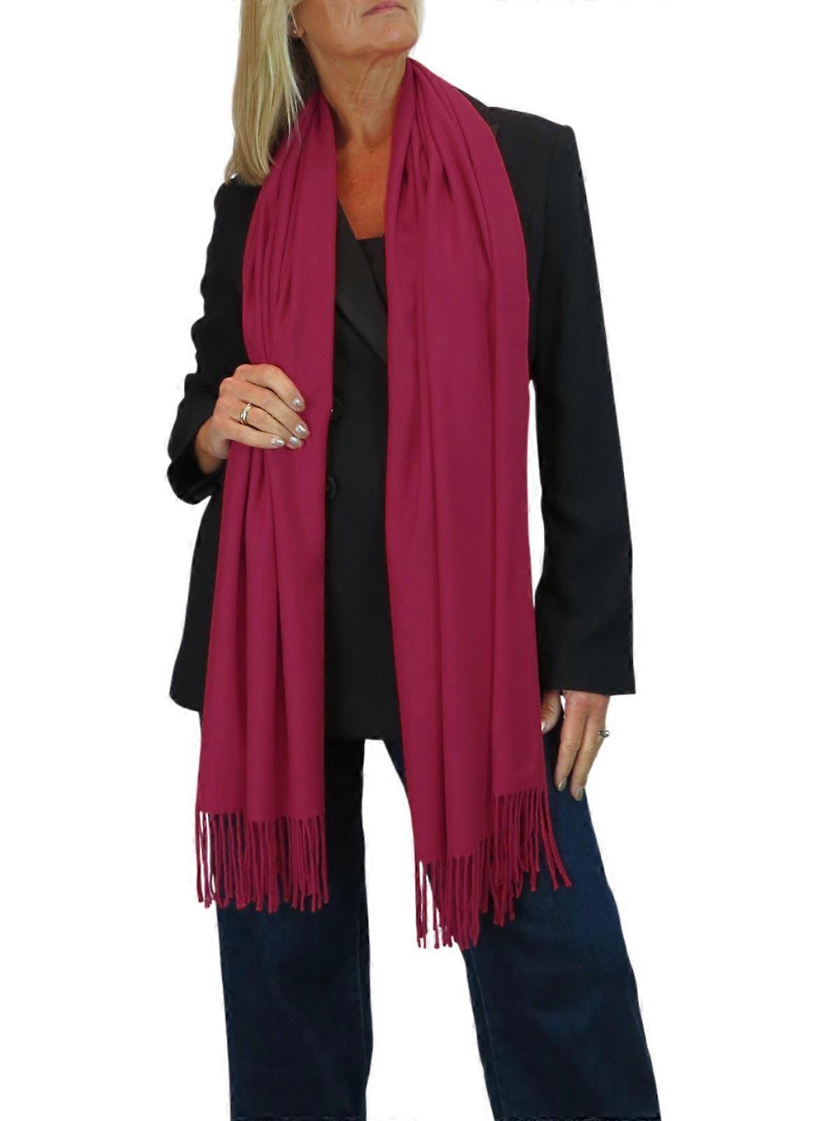 Wool Blend Pashmina Scarf Solid Colour
