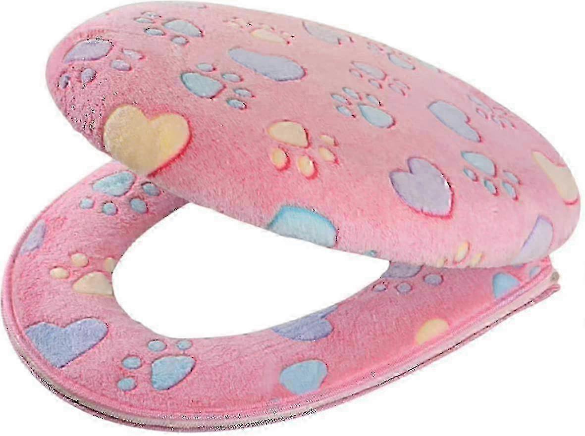 Universeller Plüsch Soft Cat Claw WC-Sitzbezug mit Deckelabdeckung Set - Dick und warm mit Reißverschluss