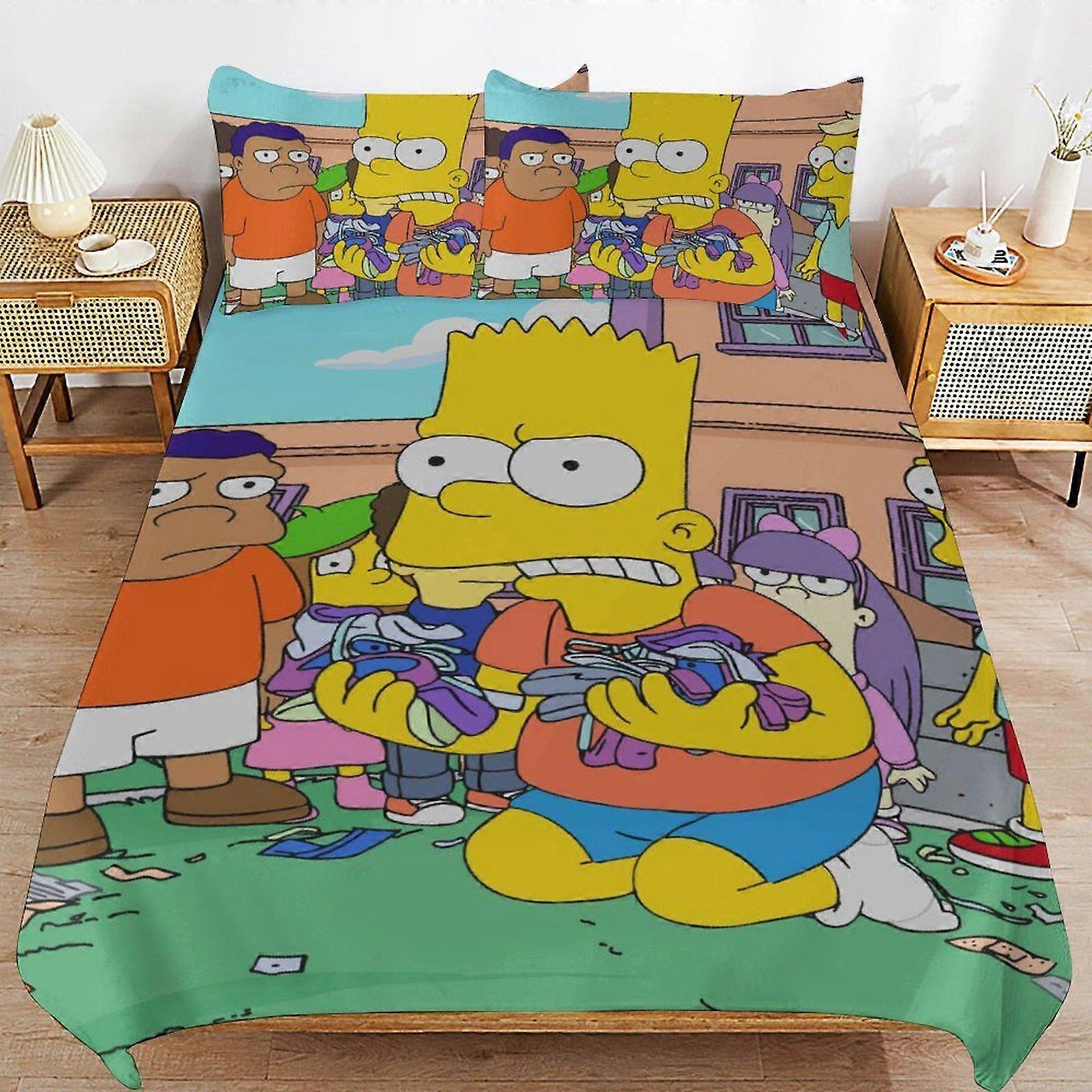 w235 Simpsons  La pelcula Classic Touch Soft Zipper Comfort Fabric Breathable Structure Duvet Cover Sets for Relaxing Sleep i235