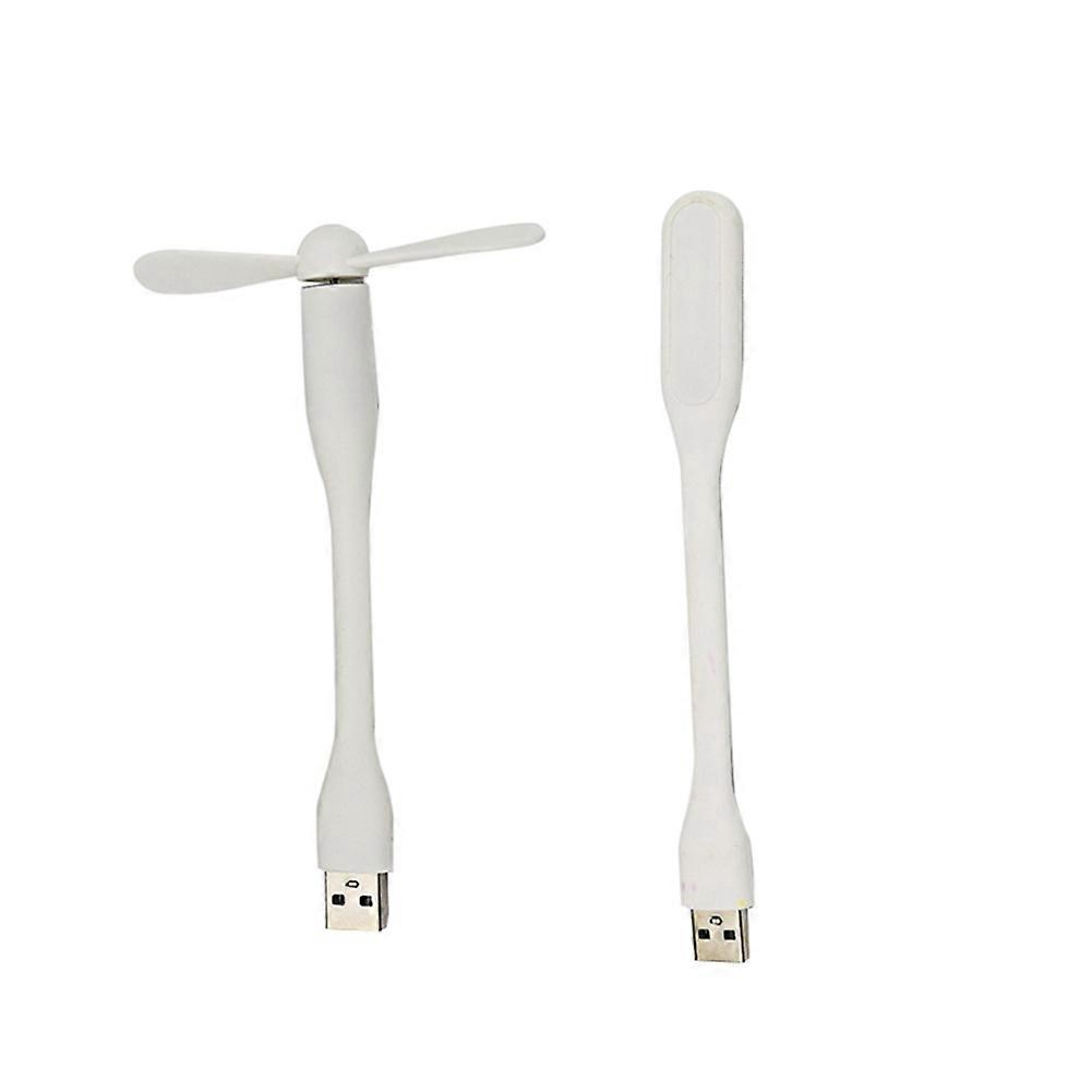 Multifunctional USB Mini Desktop Mini Fan with Universal USB Light Energy-Saving Portable LED Light,White