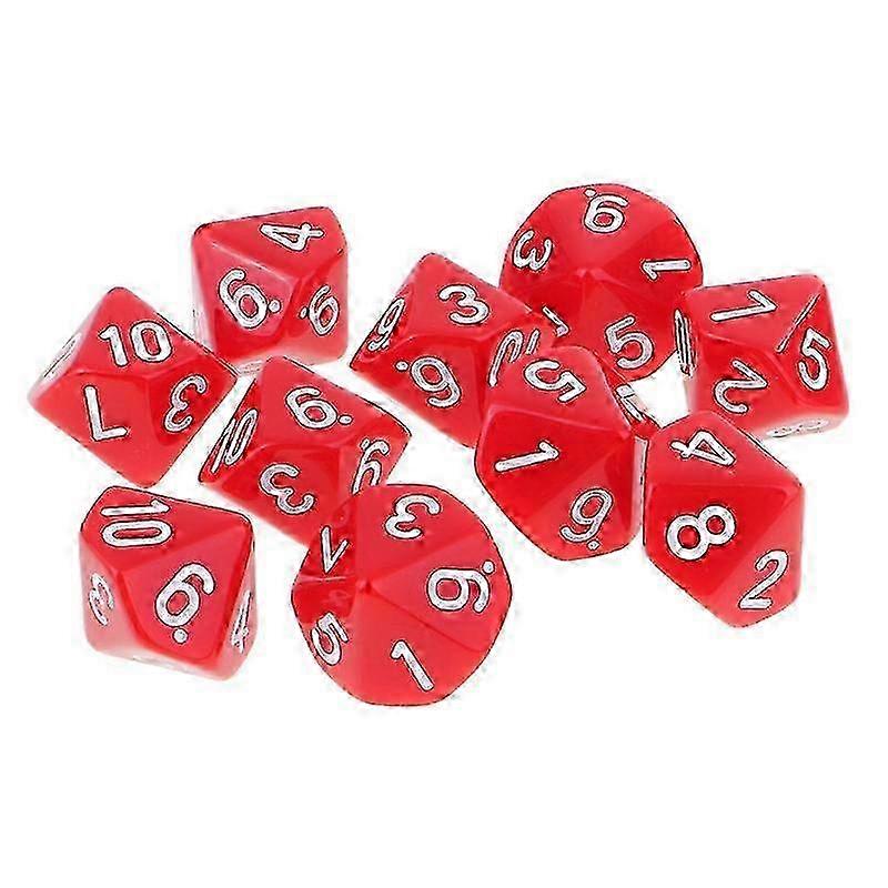 w MagiDeal 10pcs 10 Sided Dice D10 Polyhedral Dice for Games White