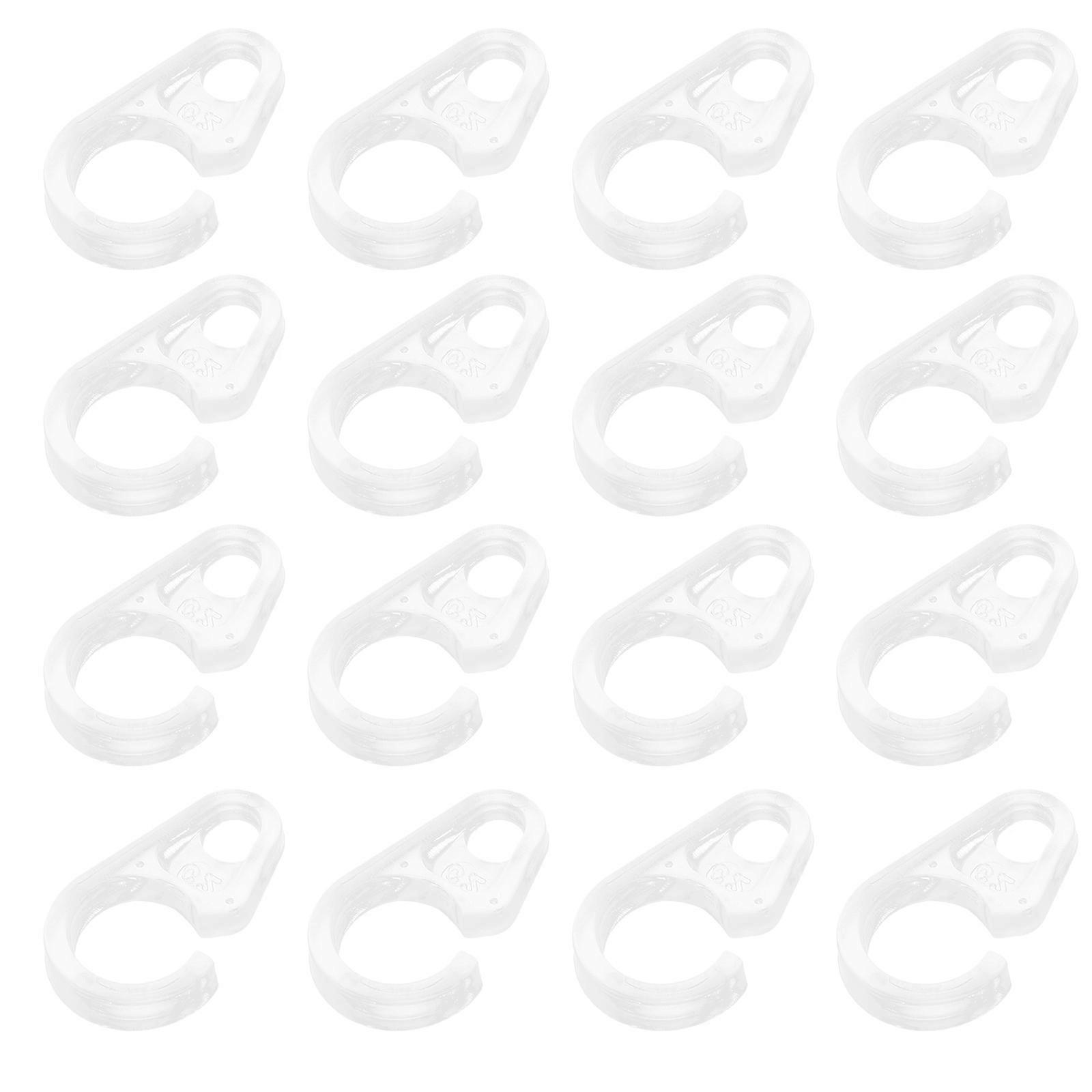 Shower Curtain Rings Clear Plastic Hooks for Hanging 50Pcs