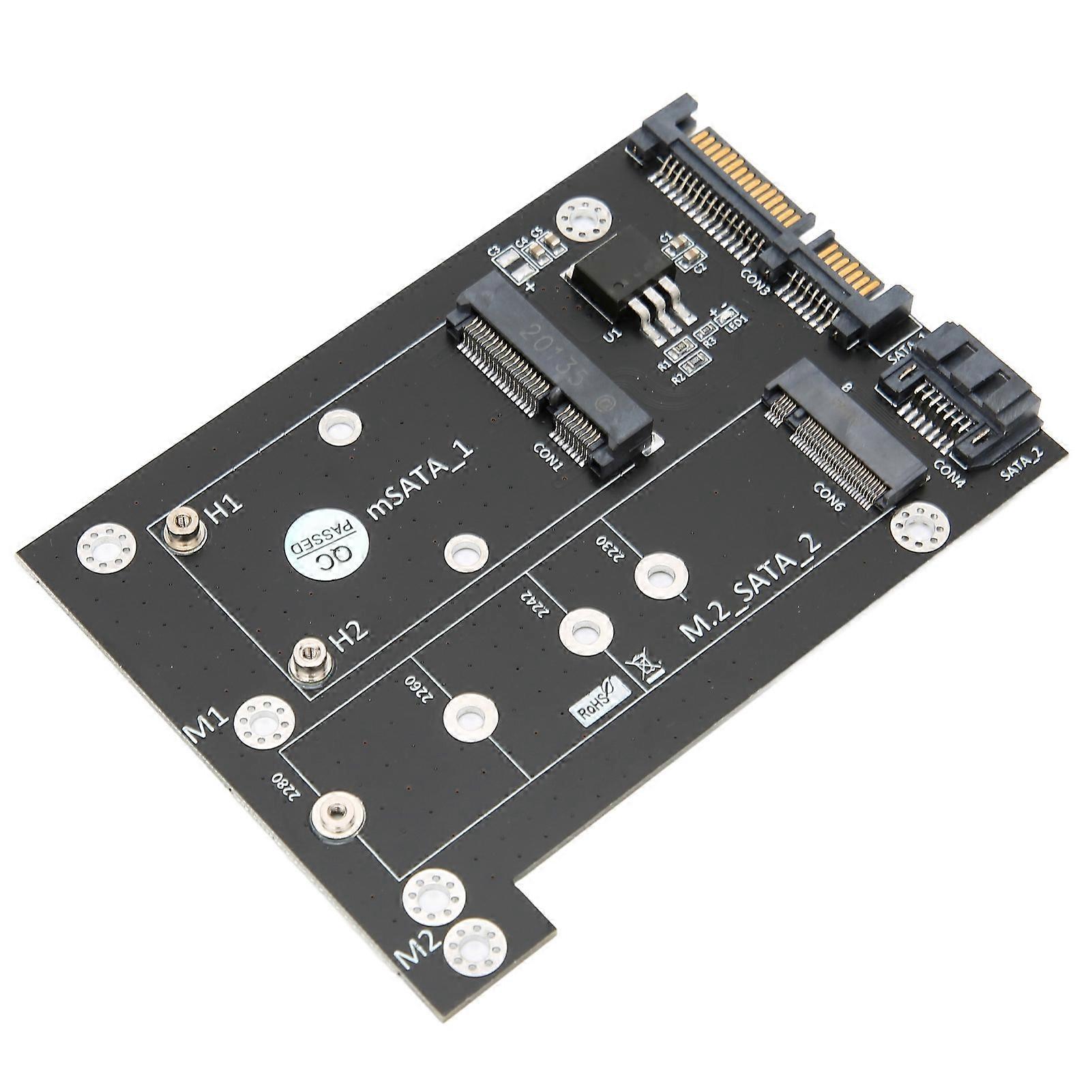 Adapter Card MSATA M.2 NGFF SSD to Dual SATA3 Fast Reading Speed Converter Computer Accessories