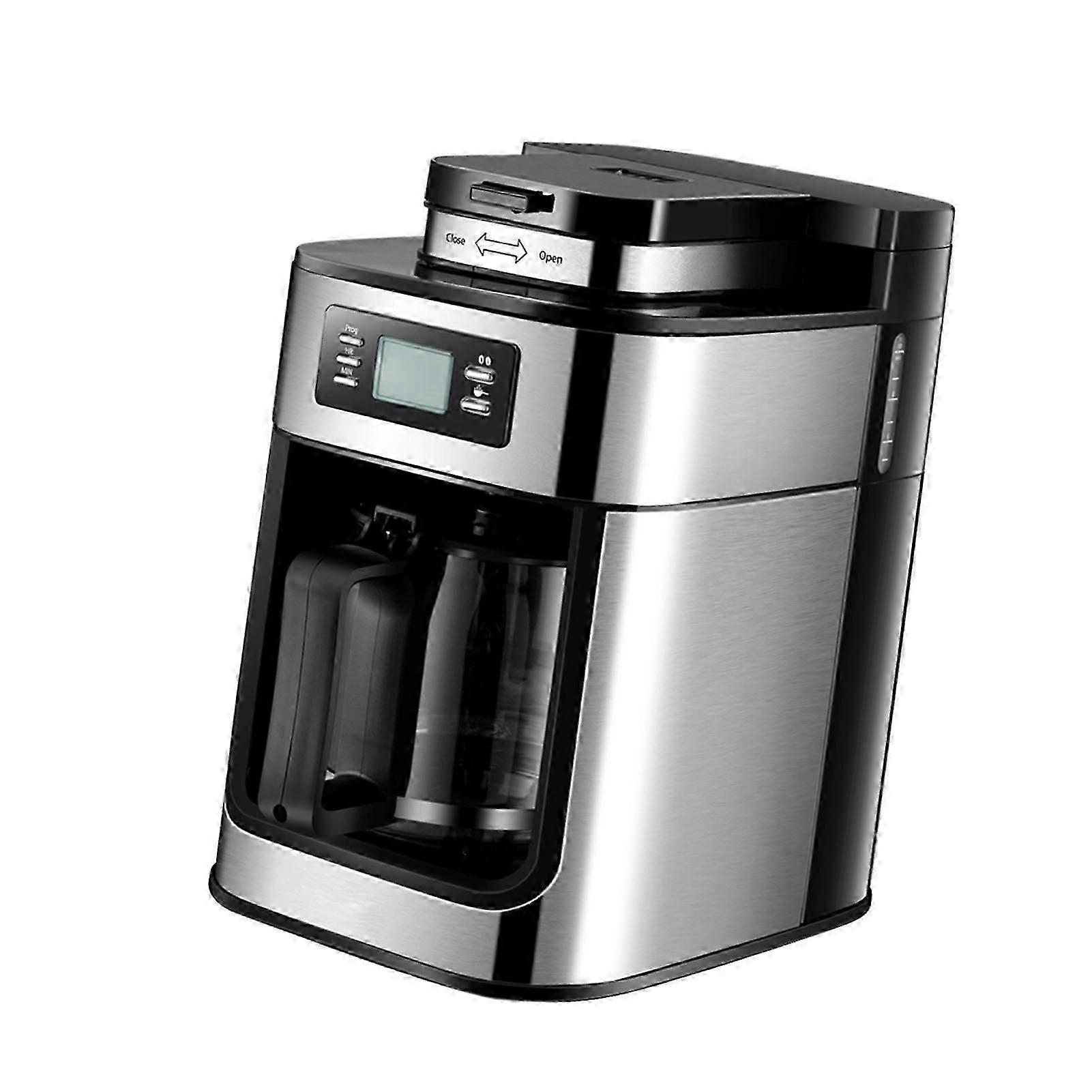 Programmable Coffee Maker with Timer 1050 Watts 1L Large Capacity 2-8 Cups Drip Coffee Maker Keep Warm Grind and Brew Automatic Coffee Machine with B