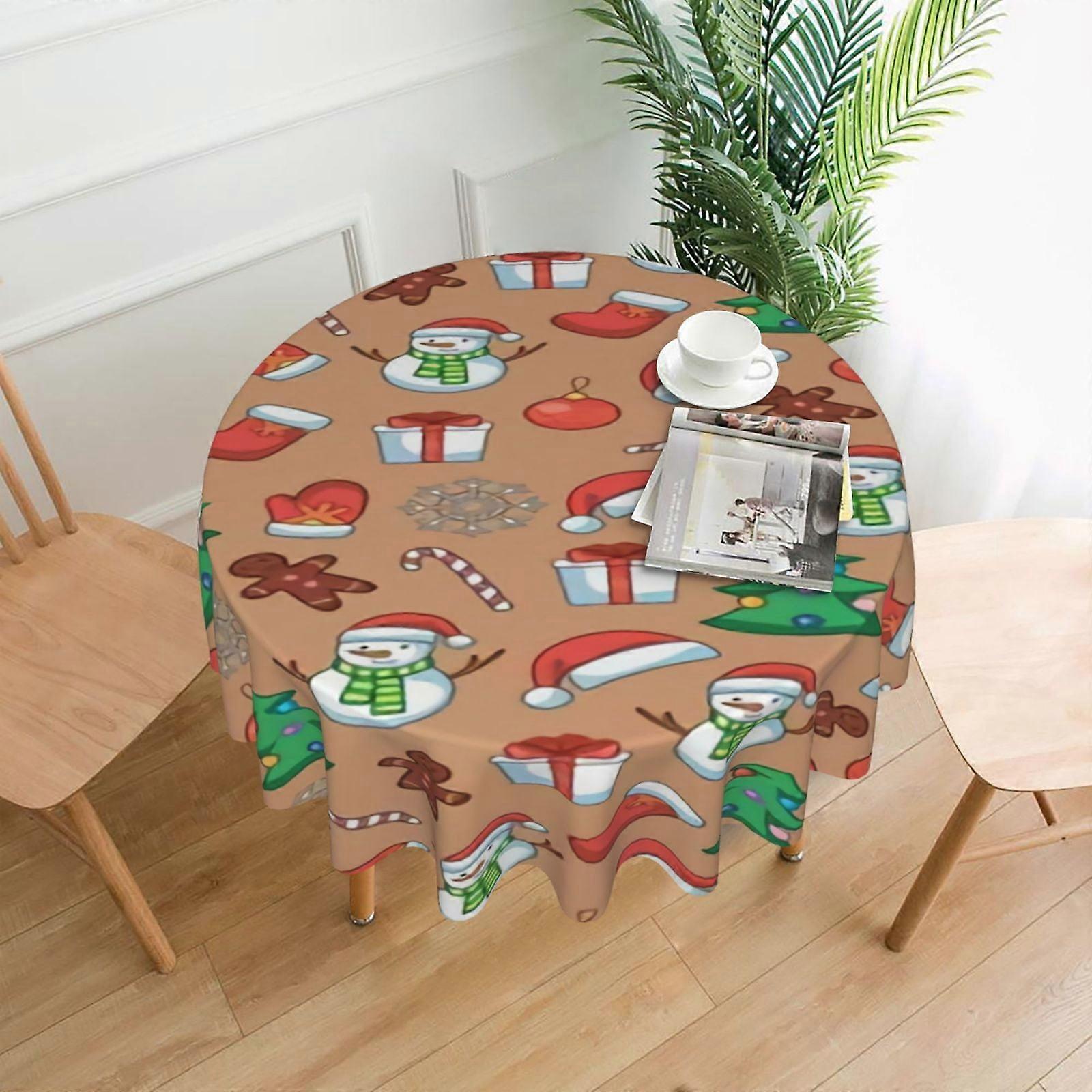 Merry Christmas Rectangular Tablecloth, Water Resistance Antiwrinkle Spillproof Soft Fabric, compatible with 60in tables