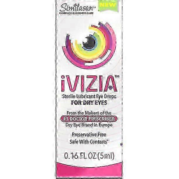 Gouttes ophtalmiques lubrifiantes stériles Ivizia 2025 pour les yeux secs, sans conservateur, hydratantes, soulagent la sécheresse oculaire, compatibles avec les porteurs de lentilles de contact, flacon de 4,7 ml (0,16 oz liq.)