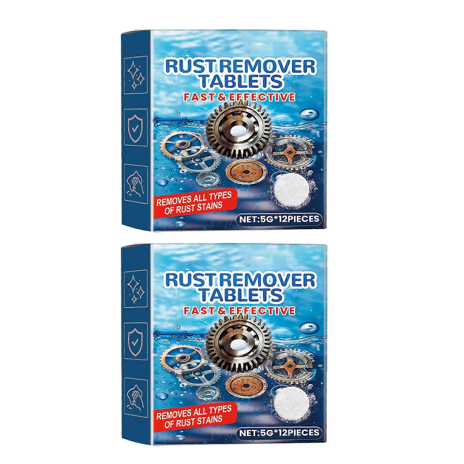 Rust Eradication Cleansing Pads Rust Remover Effervescent Tablets Highly Efficiency 12PCS Safe for Multiple Materials Multicolor