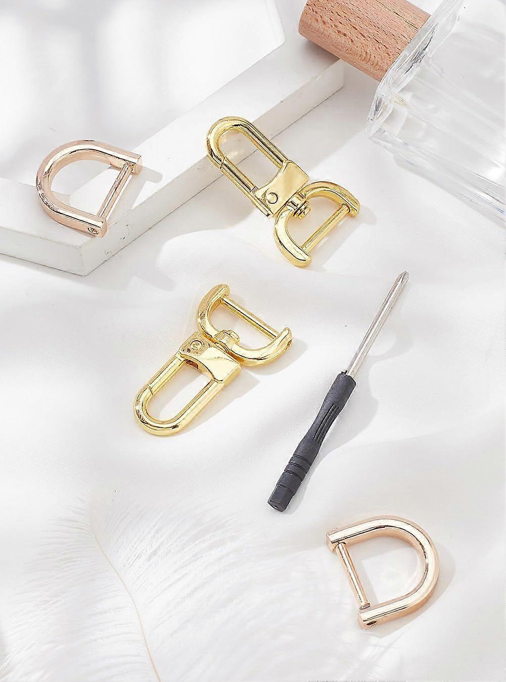 4 Pcs Removable Spring Hook Swivel Clasp Gold Color Bag Hardware Accessories for Bag DIY Used and Replacement Wallet Keychain Hardware Accessories