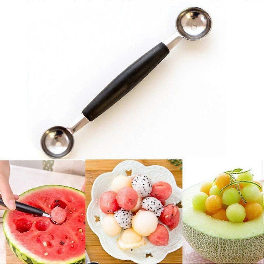 2 in 1 Stainless Steel Melon Baller and Scoop with Dual Sizes, NonSlip Grip for Fruit and Ice Cream