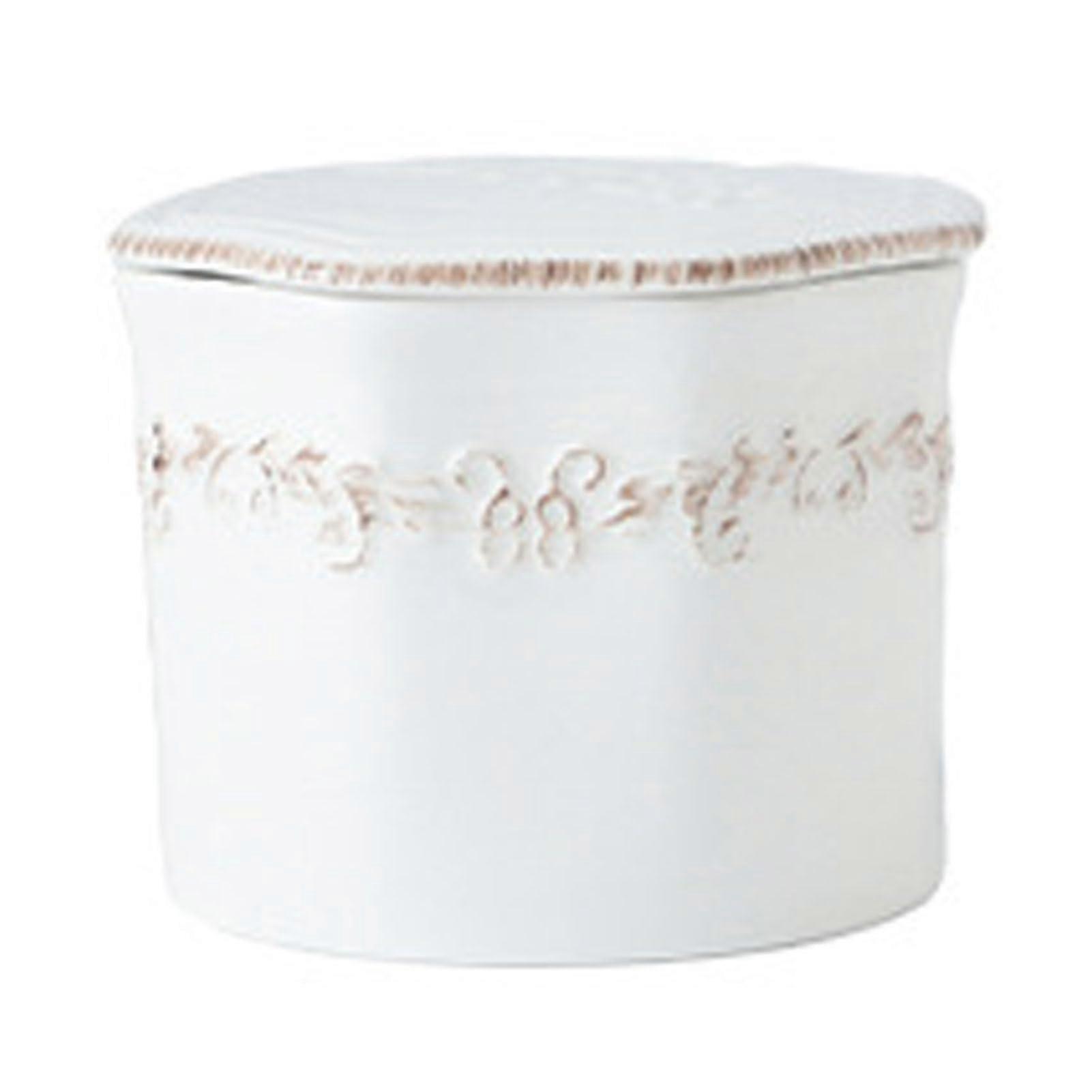 Butter Crock French Butter Dish Ceramic Keeper with Lid Airtight Seal Keeps Butter Soft White