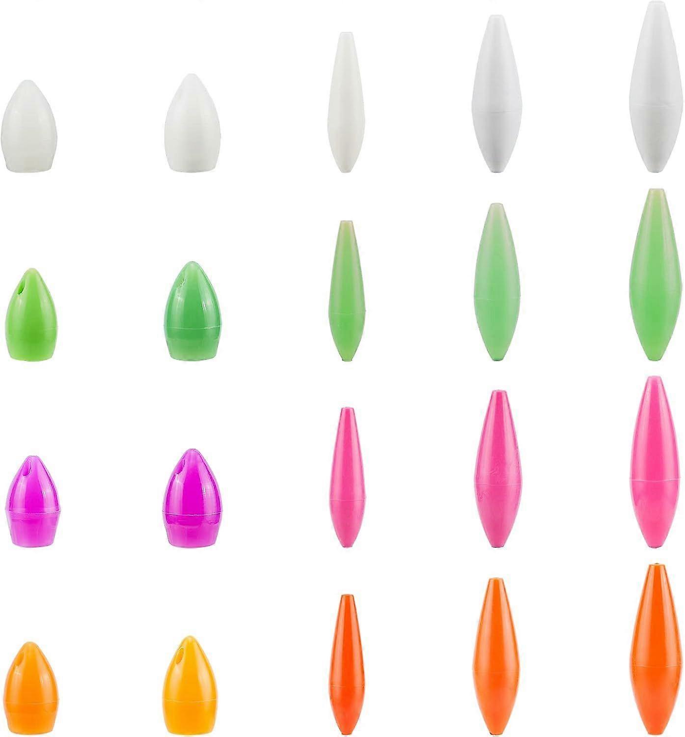 40Pcs 20 Style Fishing Rig Floats with Stainless Steel Inner Swivel Colorful r Swivel Weights Sinker Quick Set up for Freshwater Saltwater