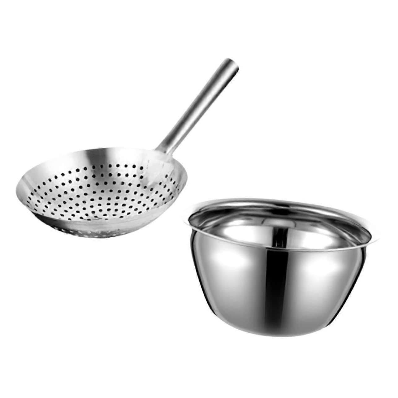Stainless Steel Oil Strainer Mesh Sieve Set with Deep Bowl for Kitchen Frying and Filtration