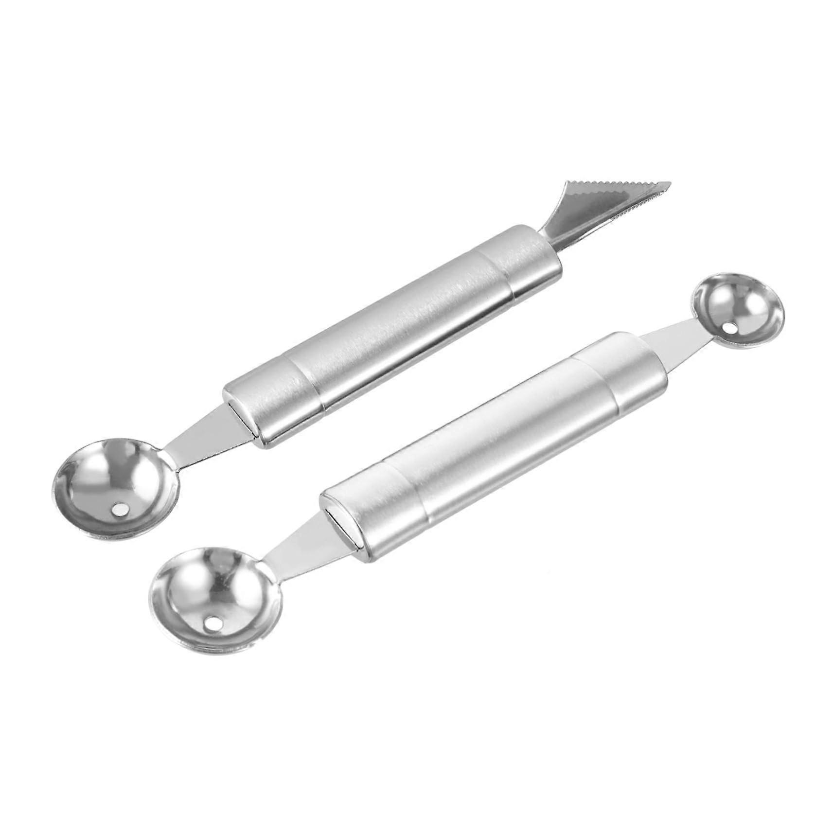 Ice Cream Scoop and Melon Baller Set, Stainless Steel, Ergonomic Grip with Builtin Release Trigger