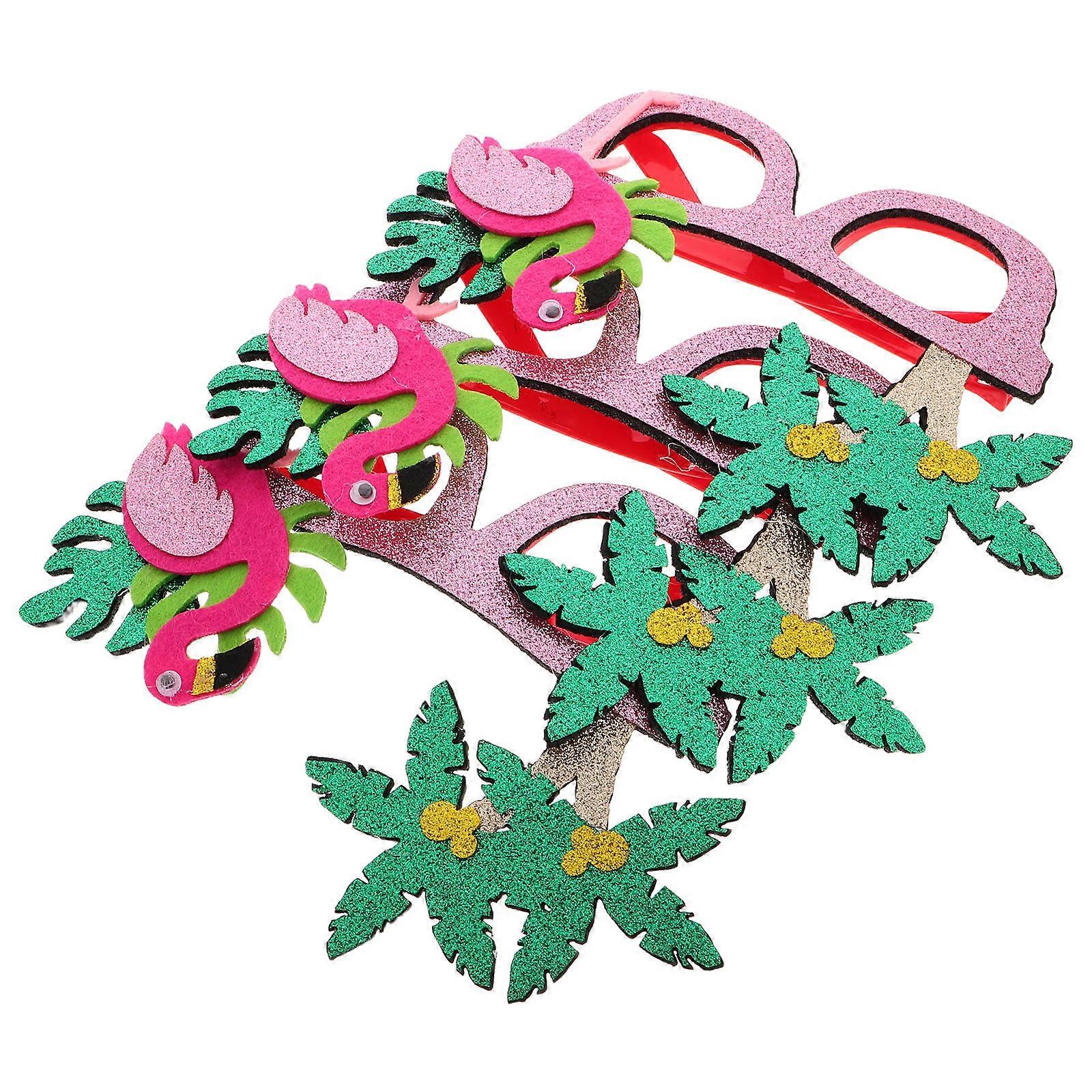 Fire Flamingo Party Eyewear Frames for Beach Theme Decorations 3Pcs