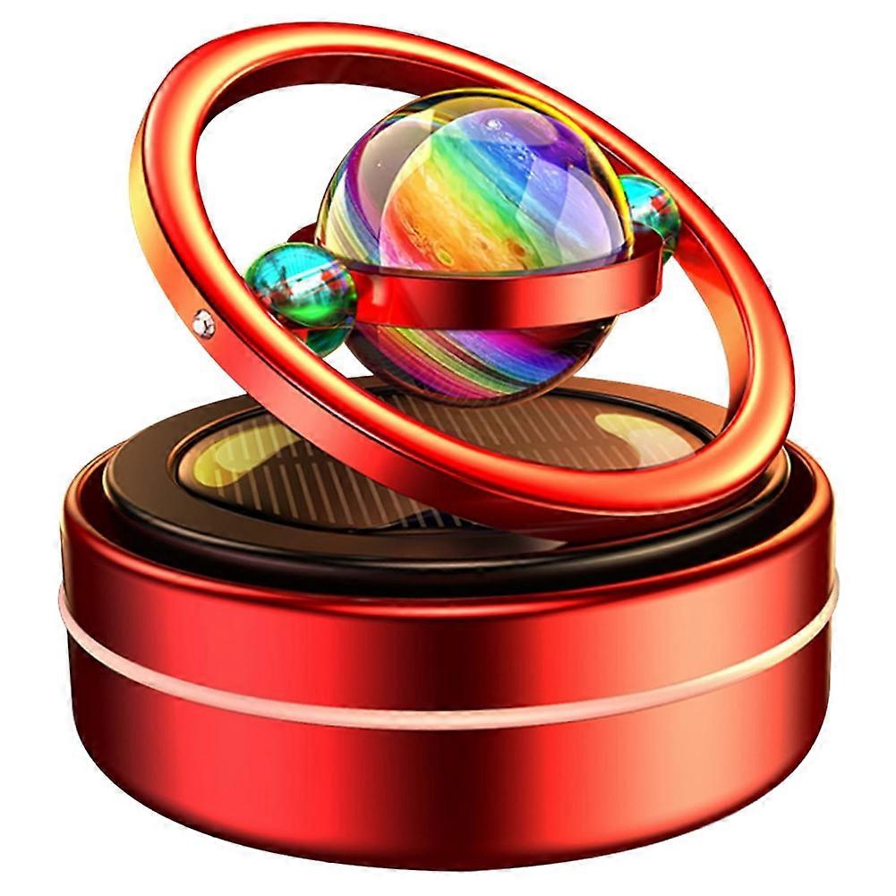 Solar Rotating Aromatherapy Car Diffuser Dashboard Ornaments Solar Car Air Freshener Auto Spin Car Air Purifier Red