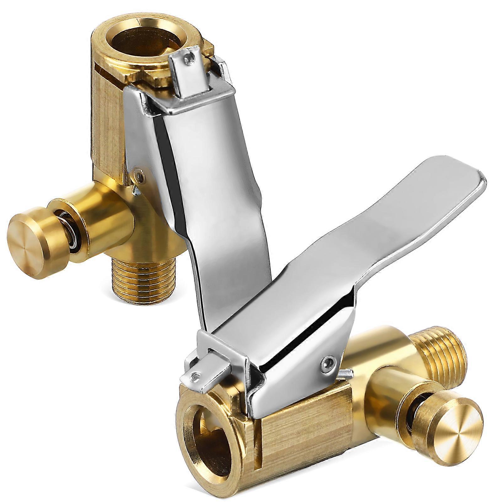 Locking Tire Air Chuck 2 Pcs Quick Connect Inflate Locking Air Chuck Tire Inflator Pump Adapter with Release Button for Air Compressor Gauge Pump