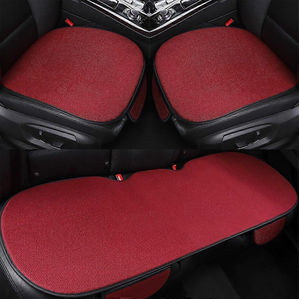 Universal Breathable Car Seat Cushion Set for AAA Model, NonSlip Front and Rear Seat Pads, Red